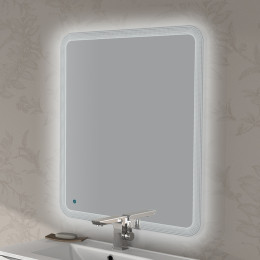 Зеркало с орнаментом по периметру, со встроенной LED подсветкой и сенсорным выключателем Touch system 74x90