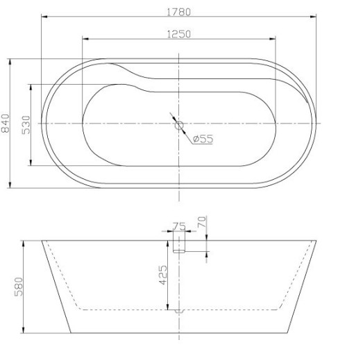 Акриловая ванна BelBagno BB14