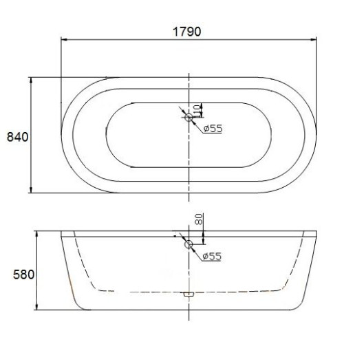 Акриловая ванна BelBagno BB12-1790