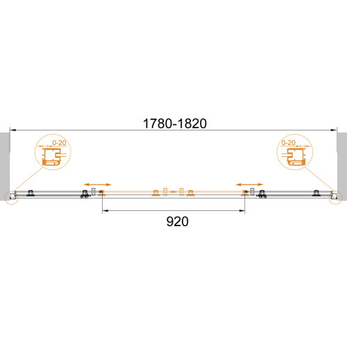 Душевая дверь Cezares ANIMA-BF-2-180-C-Cr