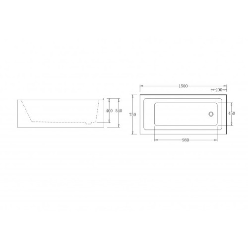 АКРИЛОВАЯ ВАННА BELBAGNO BB82-1500-L