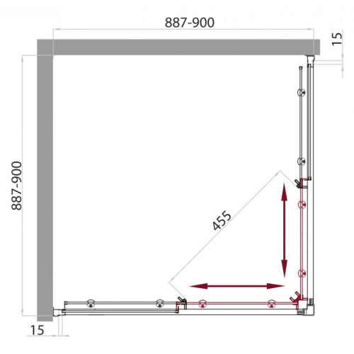 Душевая кабина Belbagno UNO GL-A-2-90-C-CR-TR