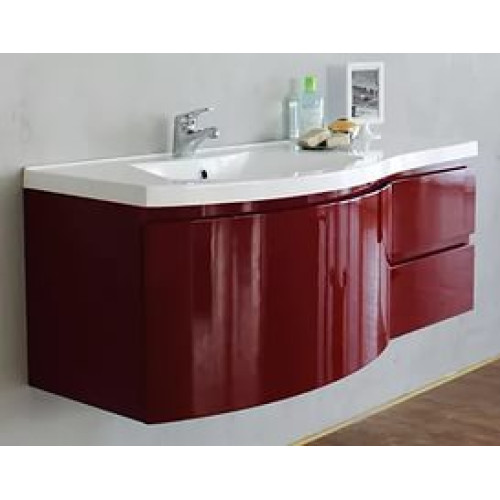 Мебель для ванной, правосторонняя BelBagno Prospero 120 Rosso Brilliante с 3 выкатными ящиками