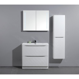 Мебель для ванной Ancona-N Bianco Quadrato подвесная с двумя выкатными ящиками 90x48x45