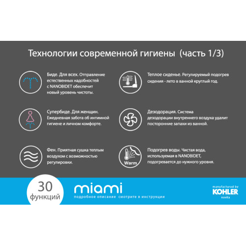 Электронная крышка биде nanobidet miami
