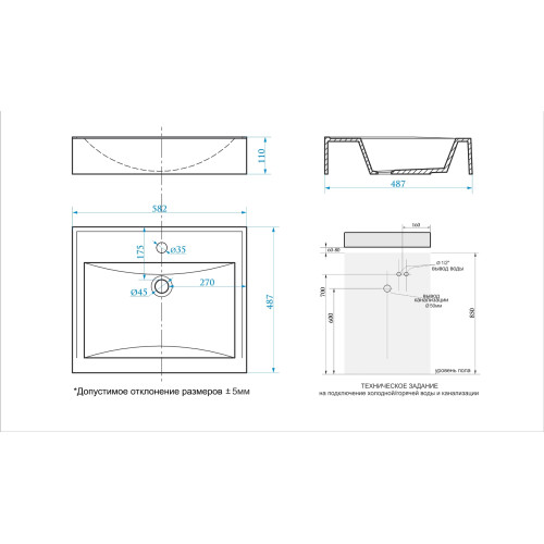 Раковина над стиральной машиной Шерри V3D1 BERGG ZETT lab